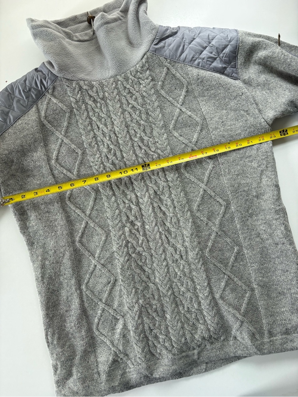 Aran Sweater Market GREY Cowl Neck Aran Sweater large - Picture 3 of 11